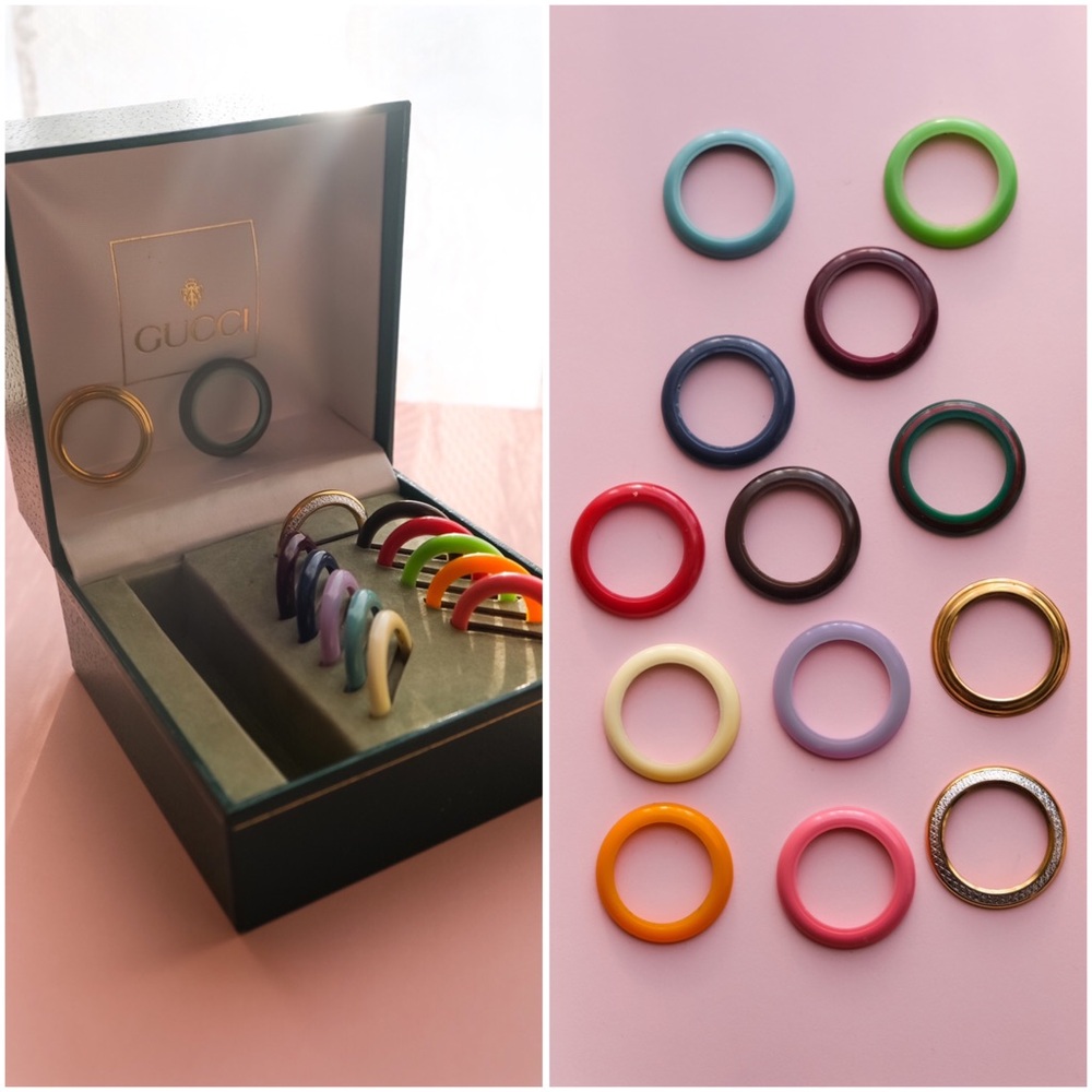 Gucci Watch Bezels and box- SET OF 13 (no watch)